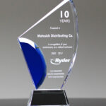 Avant Engraved Blue Crystal Award