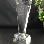 Custom Engraved Clear Crystal Golf Trophies