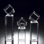 Nice Pillar Crystal Clear Cube Trophy