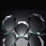 Beveled Octangon Jade Glass Award