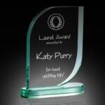 Custom Jade Glass Leaf Award
