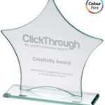 Engraved Jade Glass Star Plaque