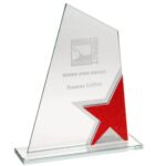 New Peak Jade Glass Red Star Plaque