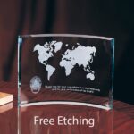 Jade Glass Crescent Award Plaque