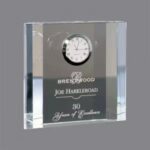 Handmade Clear Crystal Square Clock