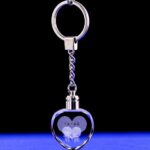 Clear Crystal Heart Keychains