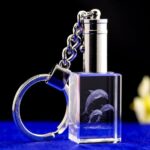 3D Engraved Crystal Rectangle Key Chains