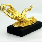 Gold Plated Resin Football Sports Man Trophy