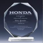 Clear Octagon Crystal Award Souvenirs